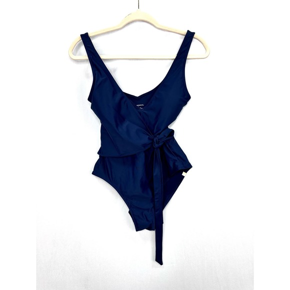 Summersalt The Perfect Wrap One-Piece Navy Blue size Medium - Picture 4 of 7
